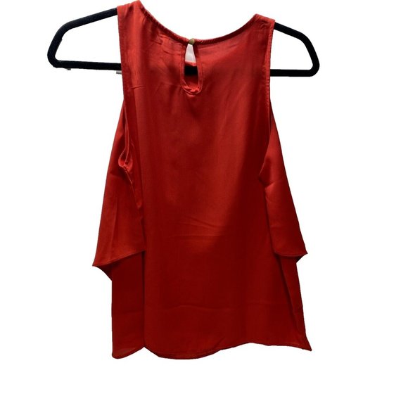 Ava Women’s XS Red Blouse, Sleeveless Red Dress Top, Ruffle Accent, Brand New - Picture 5 of 10